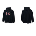 Thug Club Black Red Star Moon Embroidery Oversized Hoodie, Unisex