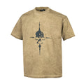 Thug Club Vintage Washed Khaki Skull Cross Graphic Oversized T-Shirt, Unisex