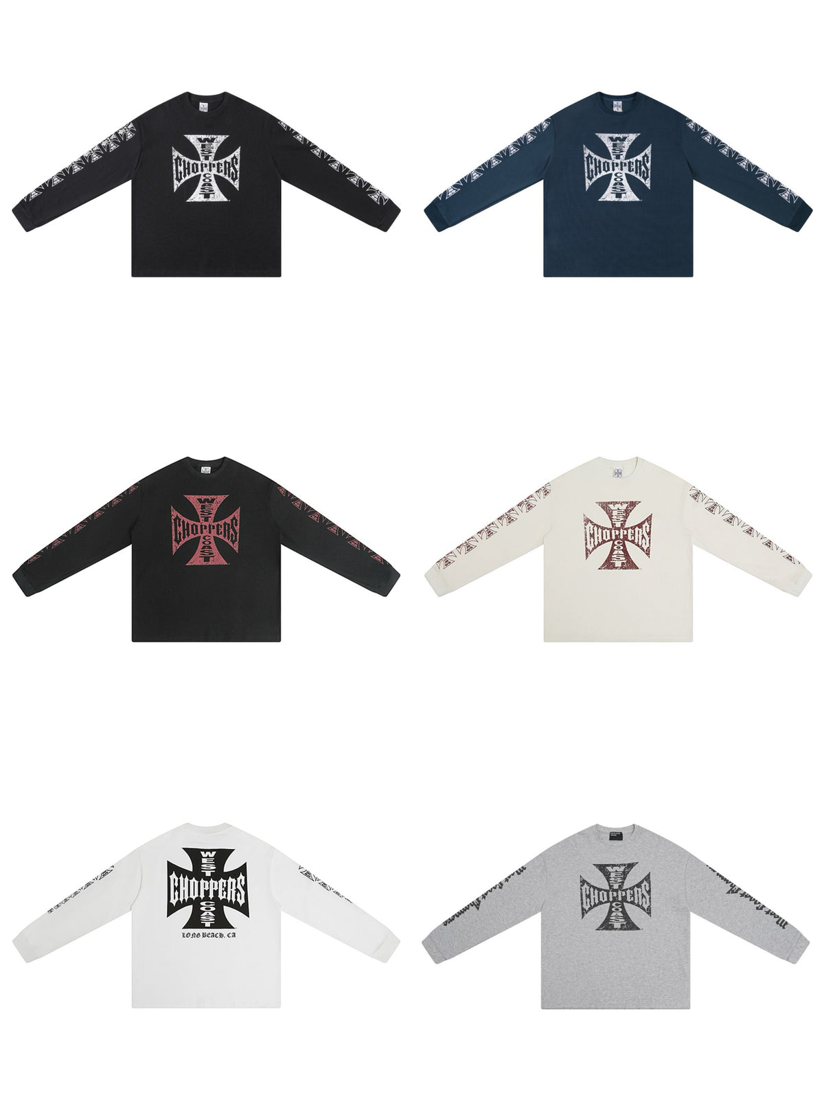 West Coast Choppers Cross Print ERD Stylist Same Style Waffle Sanskrit Long Sleeve (1)