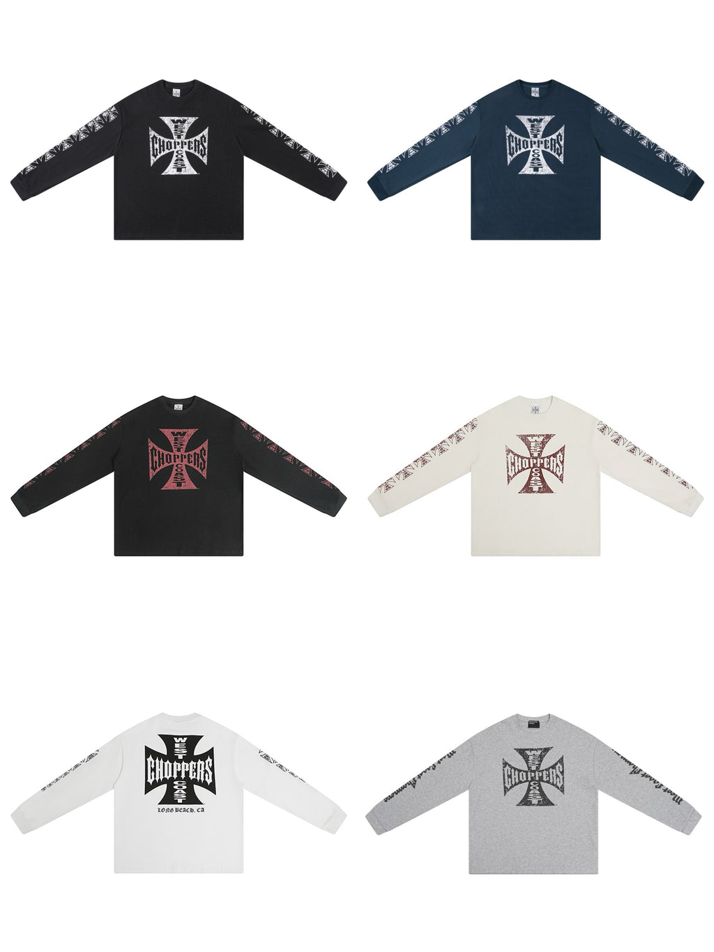 West Coast Choppers Cross Print ERD Stylist Same Style Waffle Sanskrit Long Sleeve (2)
