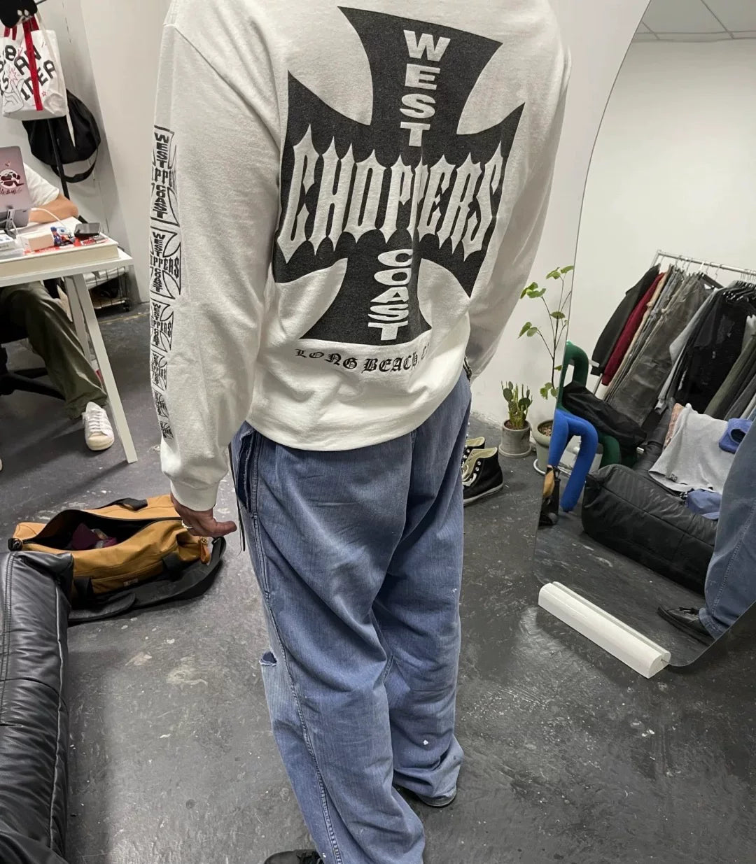 West Coast Choppers Cross Print ERD Stylist Same Style Waffle Sanskrit Long Sleeve (3)