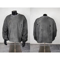Thug Club Grey Distressed Ripped Crewneck Sweatshirt, Unisex