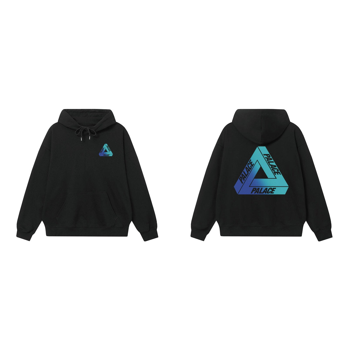 Palace Black Teal Gradient Tri-Ferg Hoodie