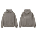 Fog Essentials Dark Taupe Fleece‑Lined Oversized Pullover Hoodie Chest Logo Print