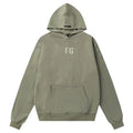 Fog Essentials Olive‑Green Oversized Hoodie Minimal “FG” Chest Logo