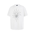 Thug Club Sun Skull Line Art Oversized T-Shirt, Unisex