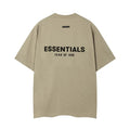 Fog Essentials Khaki Oversized Logo Print Short‑Sleeve Tee Minimalist Street‑Wear Top