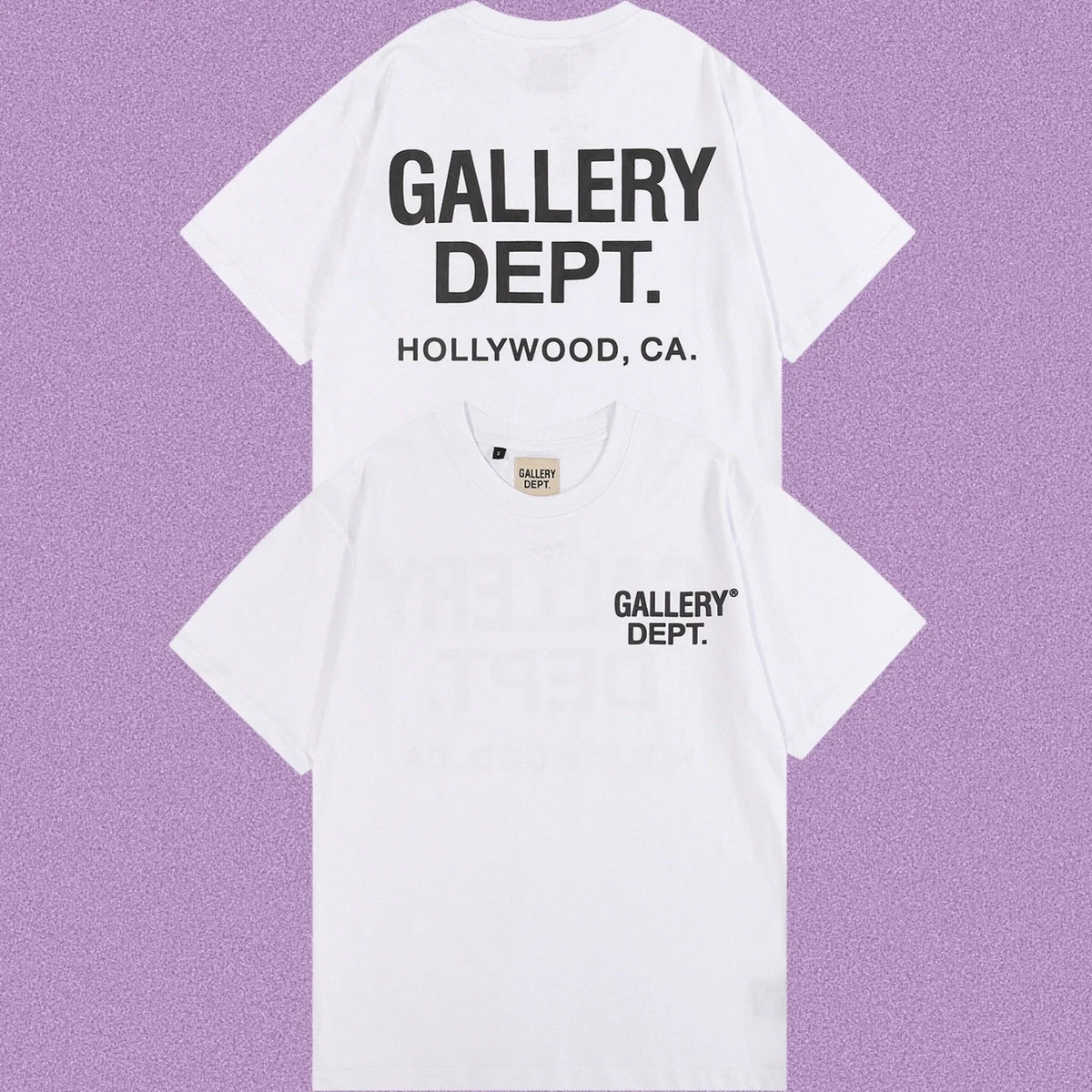 Gallery Dept. Hollywood Logo Short Sleeve T-Shirt - White/Black