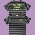 Gallery Dept. Striped Hollywood Logo Short Sleeve T-Shirt - Black/White