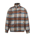 Thug Club Blue Brown Plaid Wool Blend Zip Jacket, Unisex