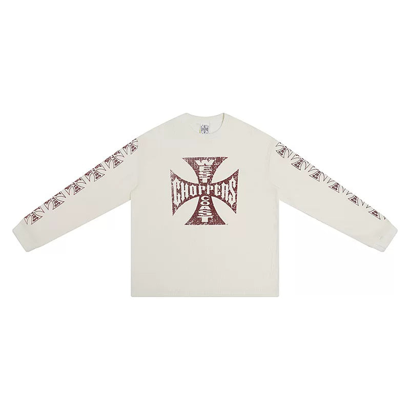 West Coast Choppers Cross Print ERD Stylist Same Style Waffle Sanskrit Long Sleeve (3)