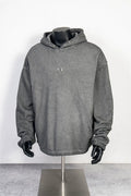 Thug Club Vintage Washed Grey Metal Star Moon Logo Oversized Hoodie, Unisex