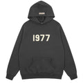Fog Essentials Dark Grey 1977 Cream‑Print Oversized Pullover Hoodie