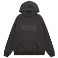 Fog Essentials Dark‑Grey Tonal “ESSENTIALS FEAR OF GOD” Oversized Kangaroo‑Pocket Hoodie