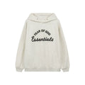 Fog Essentials Curved Arch Logo Oatmeal Heather Oversized Pullover Hoodie