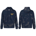 Gallery Dept. "Water Ripple" Zip Hoodie – Navy Blue Tie-Dye, Gold Logo