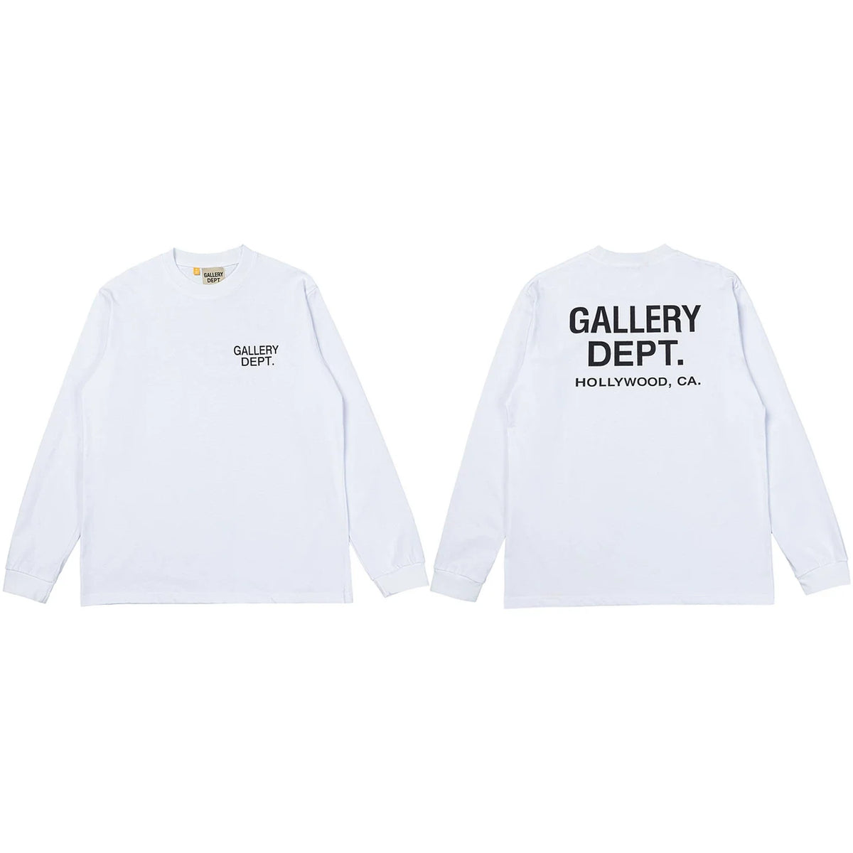 Gallery Dept. Hollywood Logo Long Sleeve T-Shirt - White