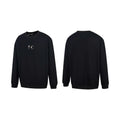 Thug Club Metal Star Moon Logo Crewneck Sweatshirt, Y2K Gothic Oversized Black Sweater