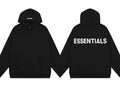 Fog Essentials Black Oversized Hoodie With Bold White ESSENTIALS Chest Logo