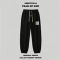 Fog Essentials Black Jogger Pants Side Strip Print Streetwear Sweatpants