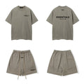 Fog Essentials Oversized Letter Print T‑Shirt & Elastic Drawstring Shorts 2‑Piece Streetwear Matching Outfit