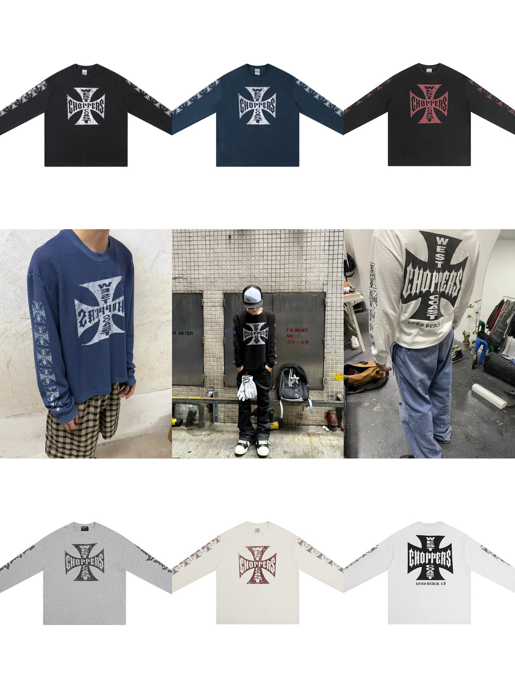 West Coast Choppers Cross Print ERD Stylist Same Style Waffle Sanskrit Long Sleeve (2)