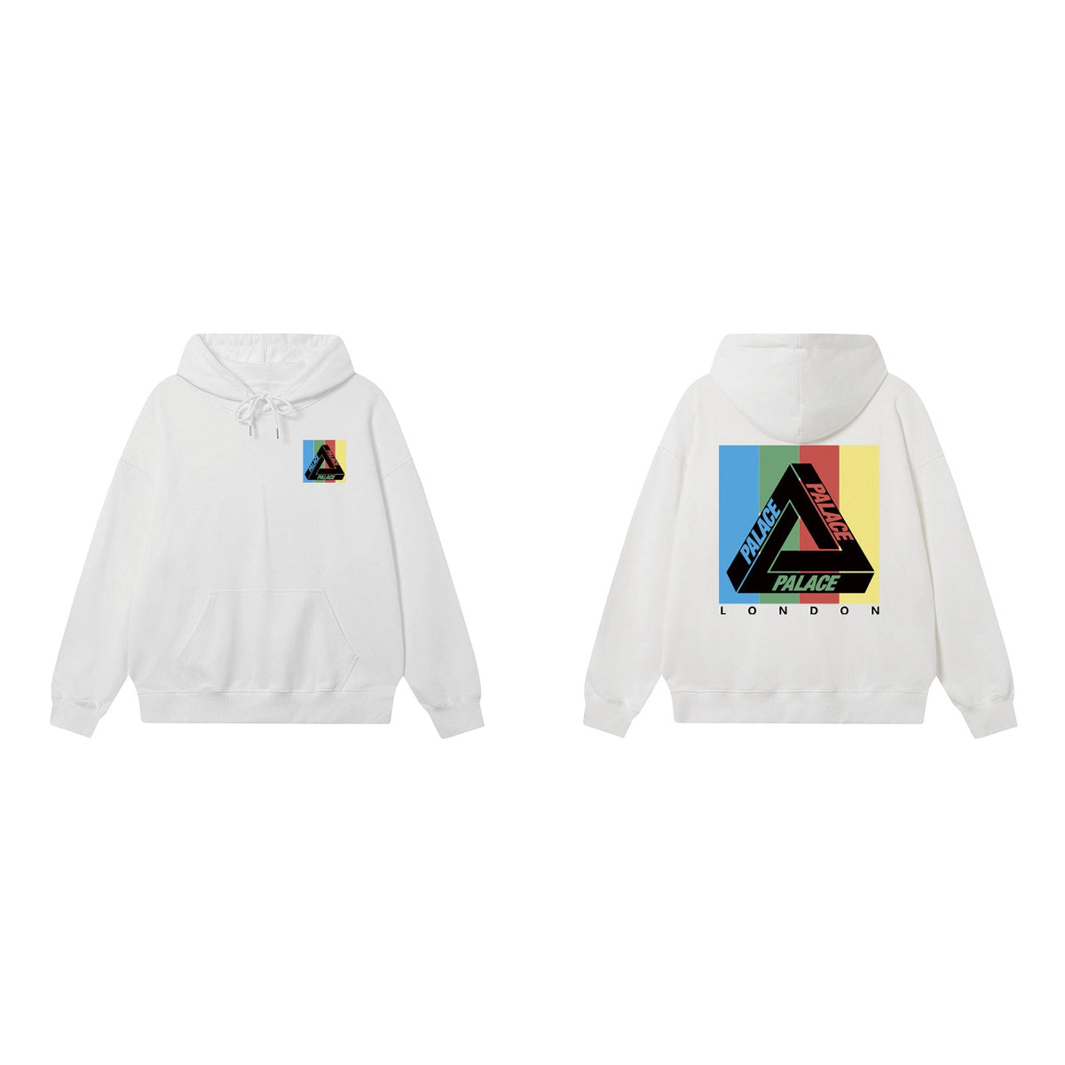 Palace White Quad-Color Box Tri-Ferg Hoodie