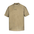 Thug Club Vintage Washed Khaki Metal Star Moon Logo Oversized T-Shirt, Unisex