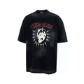 Thug Club Black Washed Horned Skull Oversized T-Shirt, Unisex