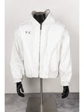 Thug Club White Raw Seam Zip-Up Cropped Hoodie, Unisex