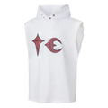 Thug Club White Distressed Sleeveless Hooded Vest, Unisex