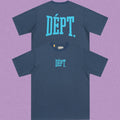 Gallery Dept. Arch Logo Short Sleeve T-Shirt - Blue-Grey/Cyan