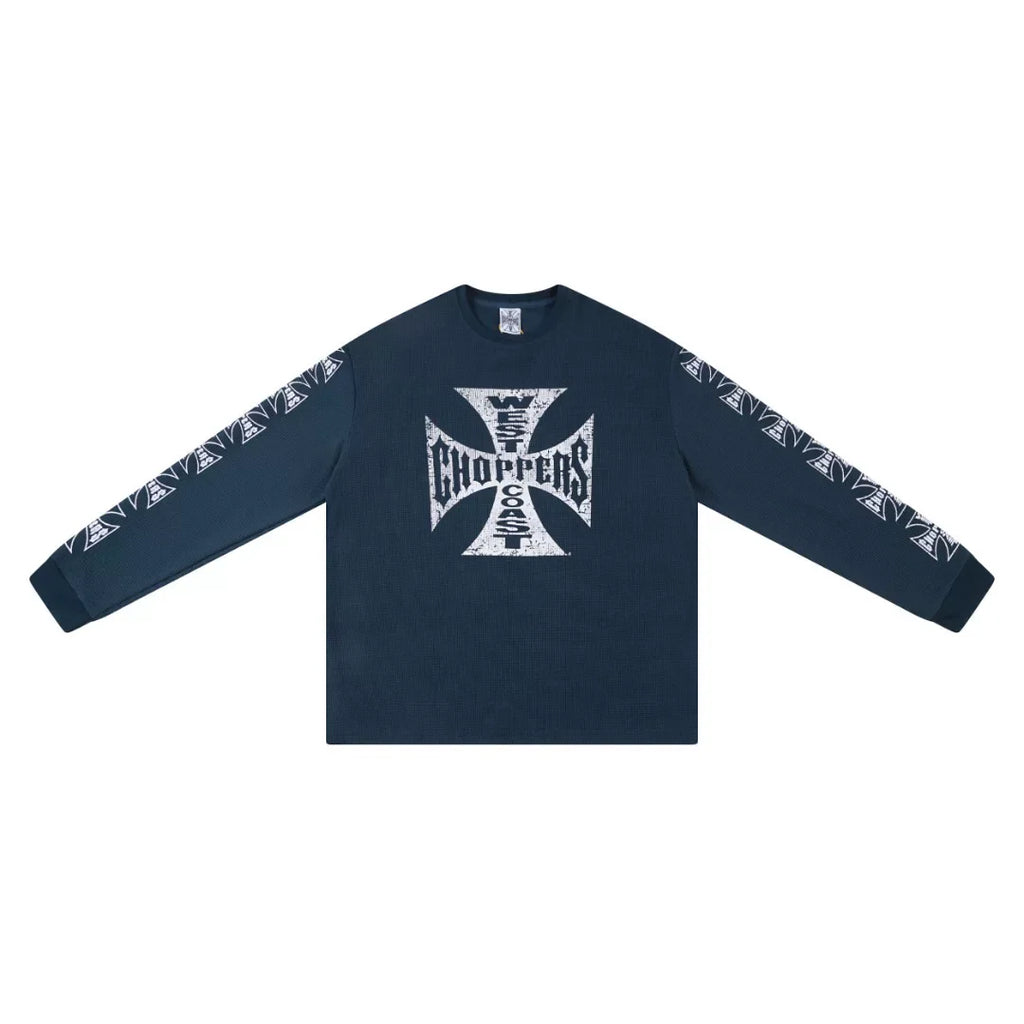 West Coast Choppers Cross Print ERD Stylist Same Style Waffle Sanskrit Long Sleeve (5)