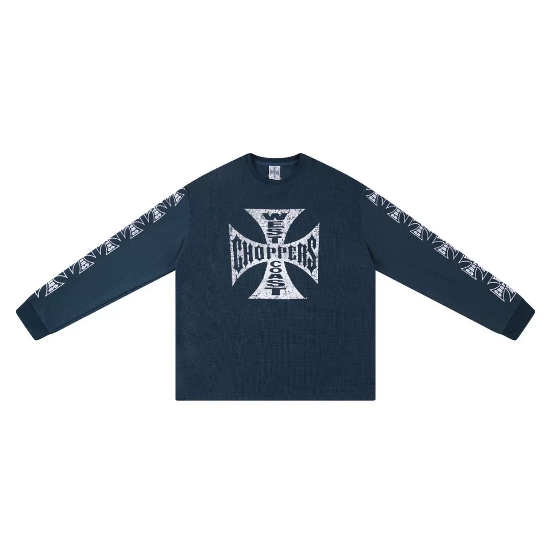 West Coast Choppers Cross Print ERD Stylist Same Style Waffle Sanskrit Long Sleeve (2)